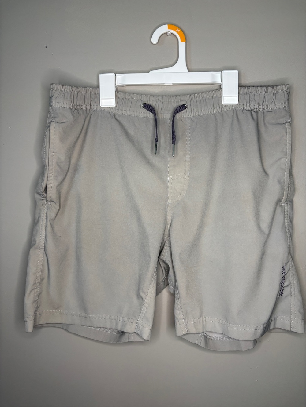 BAMBOO Men's Athletic Drawstring Shorts in Light Gray with Dark Drawcords